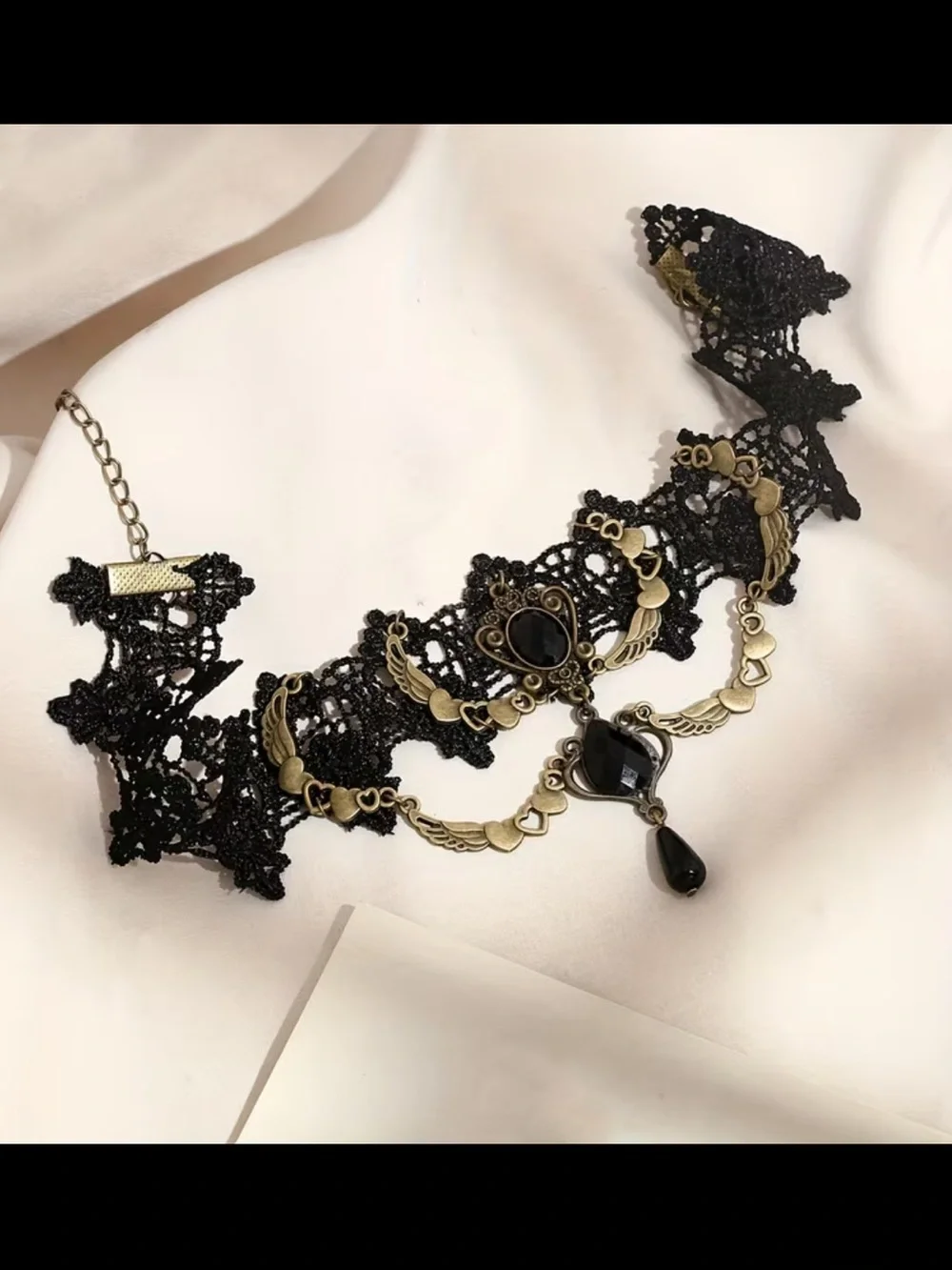 Black Lace Victorian Gothic Choker Necklace